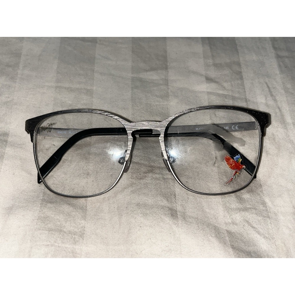 Maui Jim MJO 2107-14A Eyeglasses Glasses Dark Silver Woodgrain 54-19-145